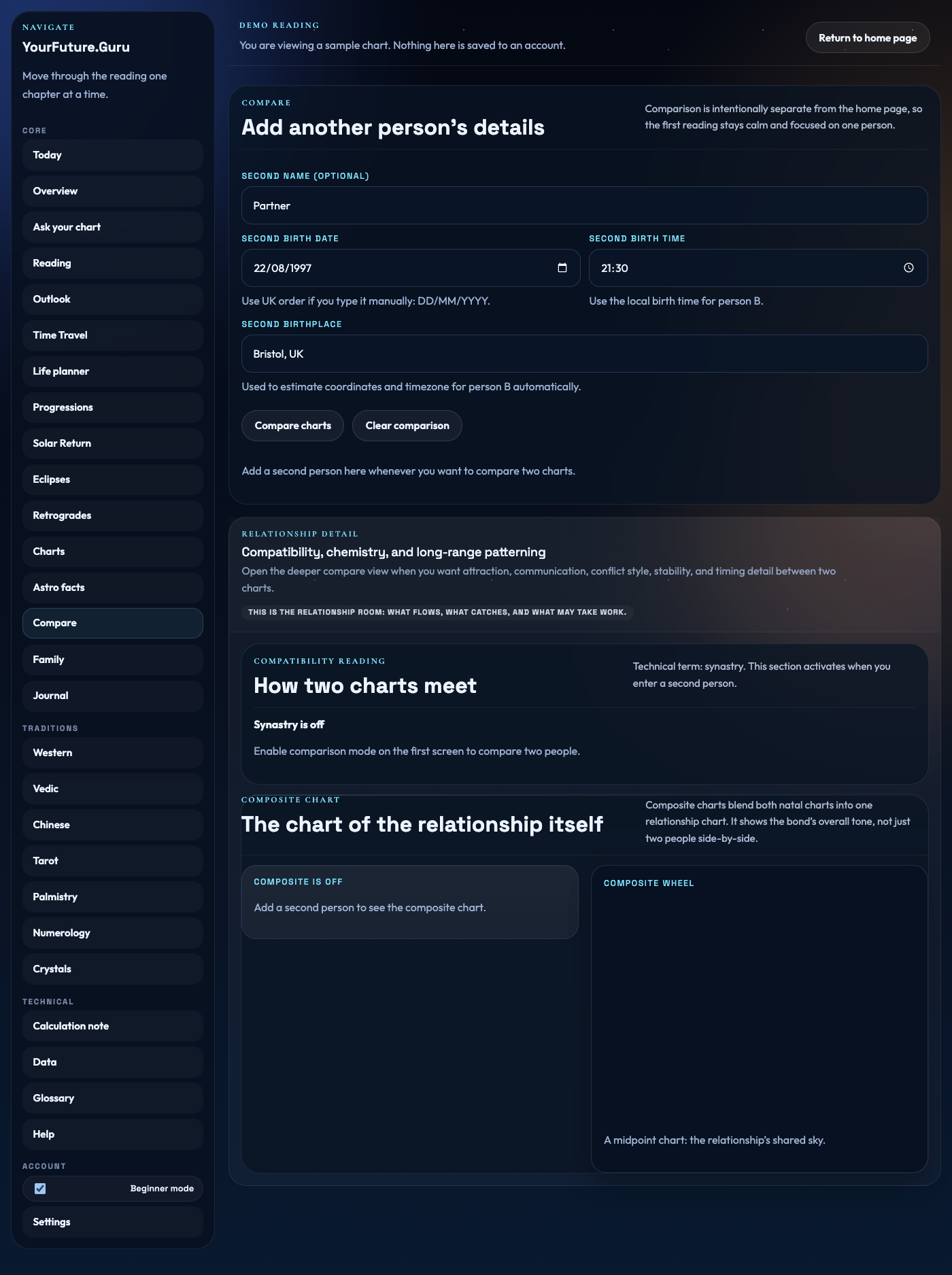 Compatibility page from the live app.